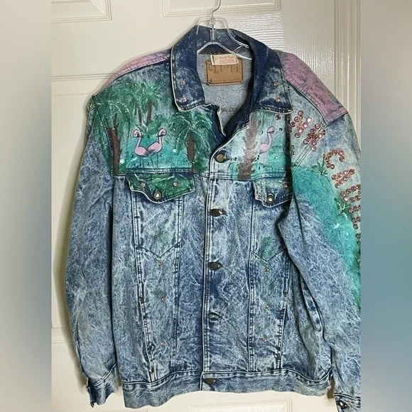 Vintage Distressed Studded Hollywood / Pink Cadillac Jean Jacket​​​​​​​​​​​​​​​​ - Picture 10 of 13
